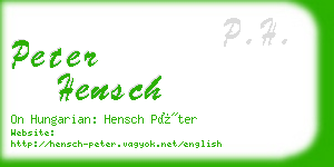 peter hensch business card